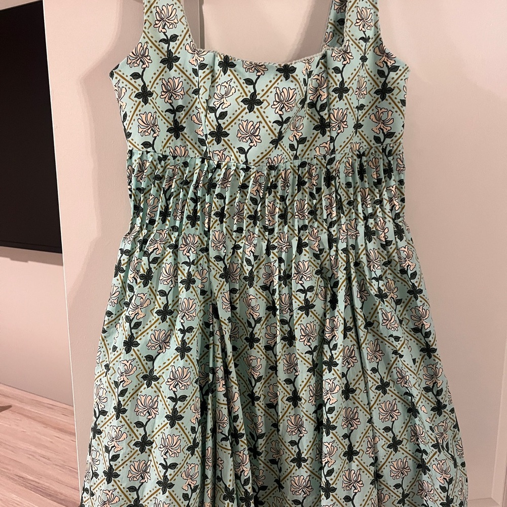 Agua Bendita Green and Black Patterned Dress
